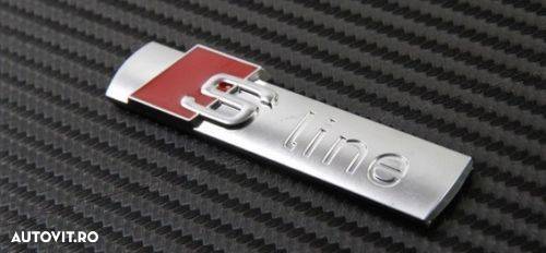 Emblema Audi S-line bandou grila portbagaj metalica - 3