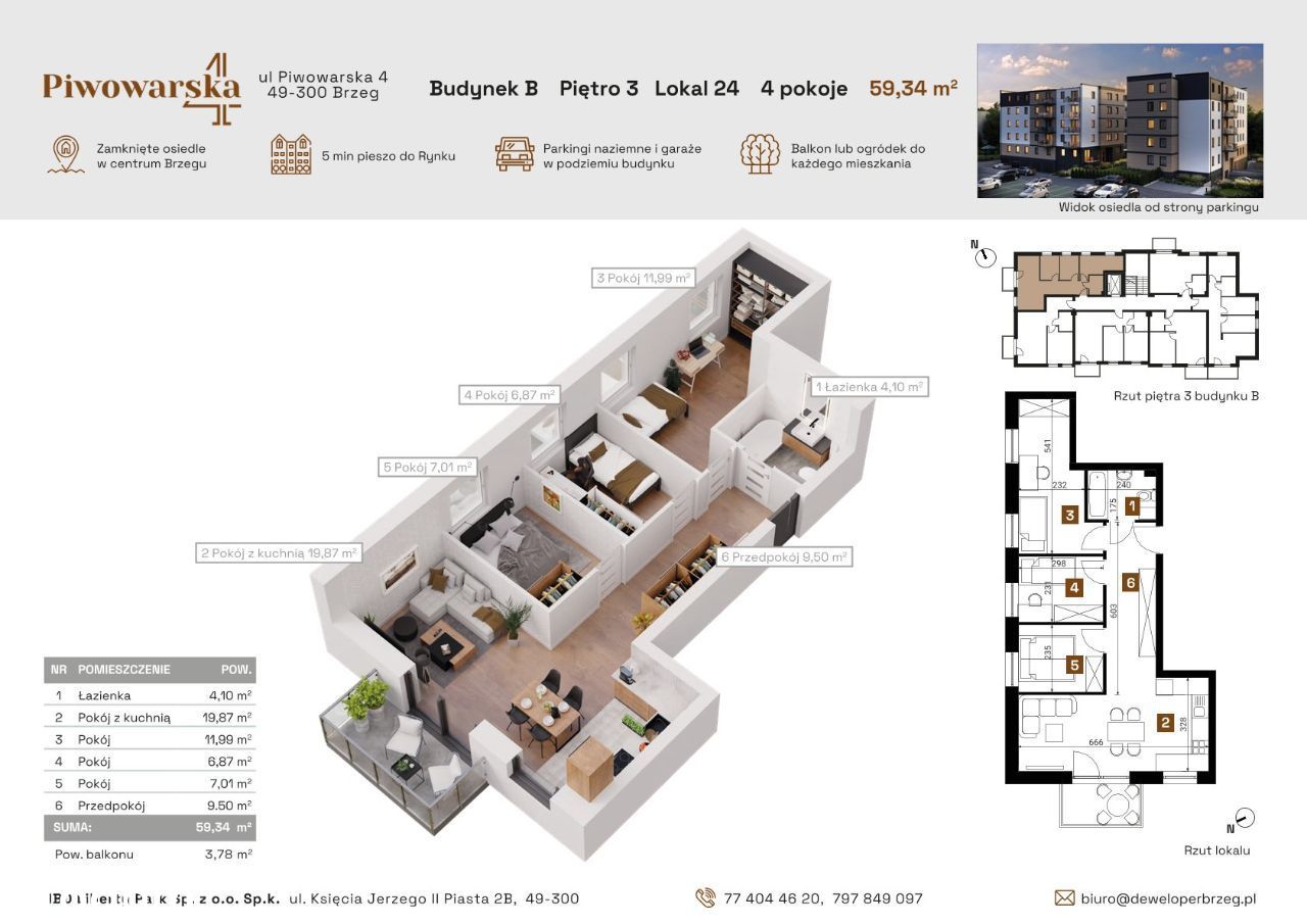 Mieszkanie o powierzchni 59,34 m2