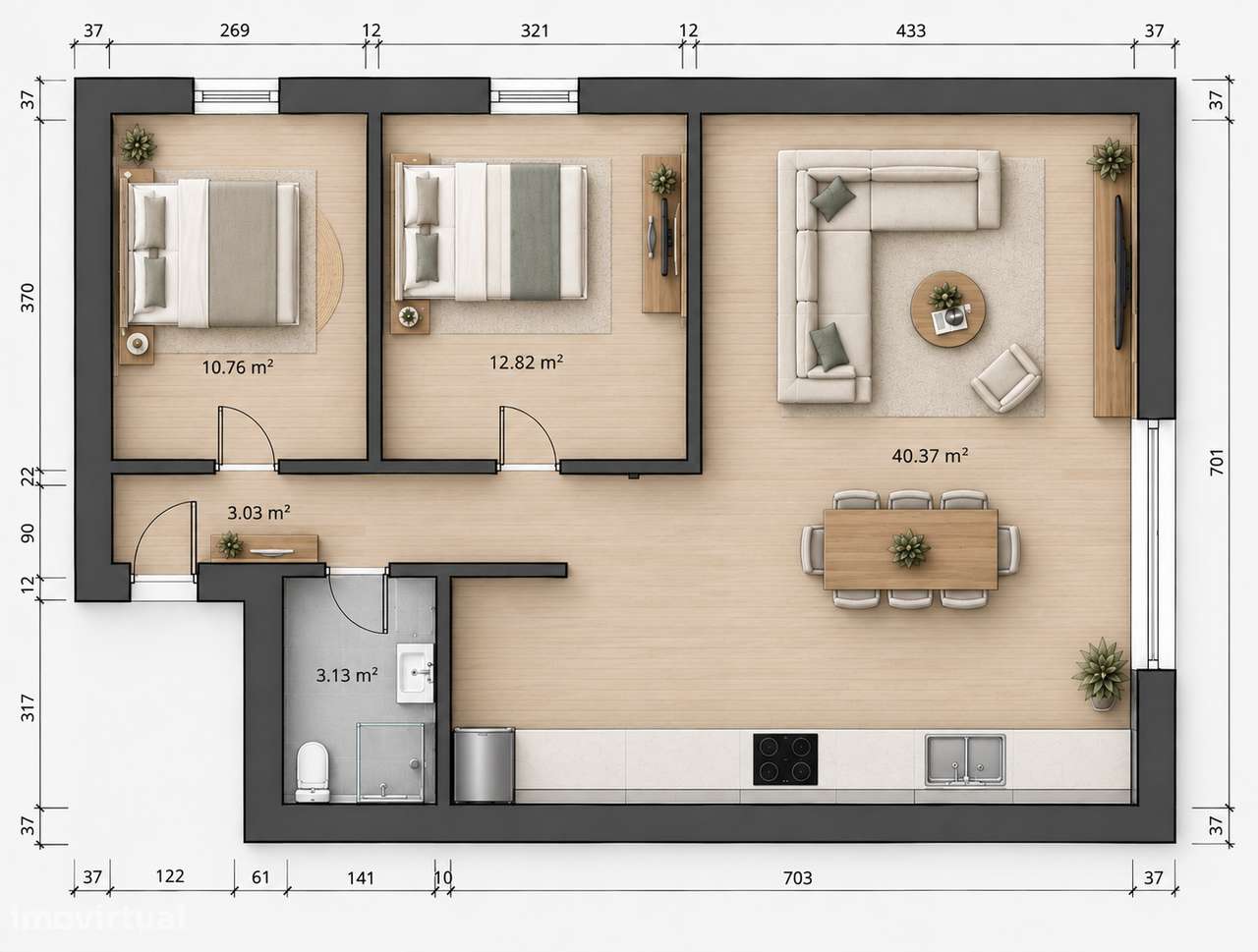 Apartamento 3 assoalhadas, remodelado com acabamentos de charme, situa-23