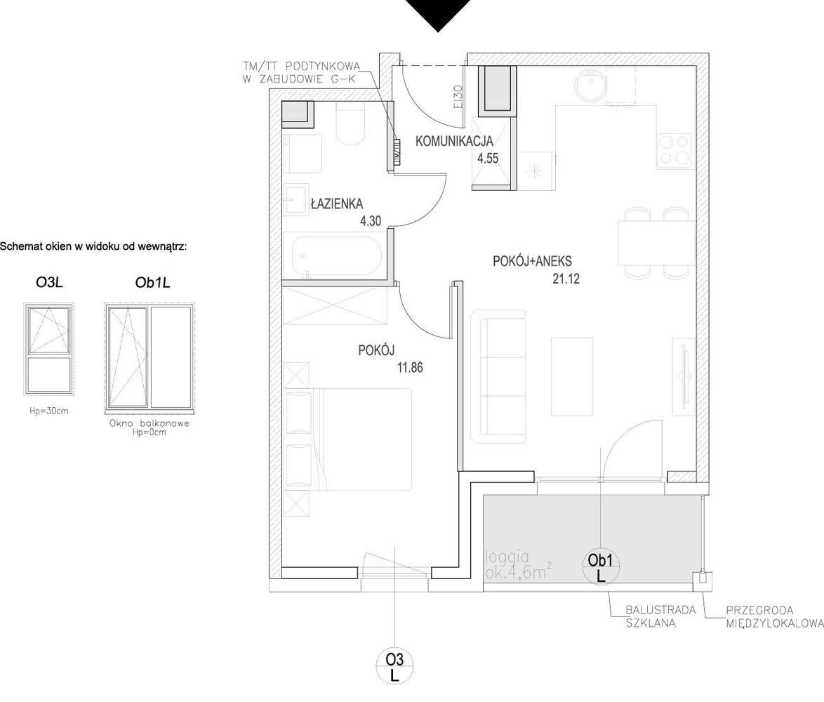 2-pokojowe mieszkanie 41m2 + loggia Bez Prowizji - Pełny obrazek: 2/9