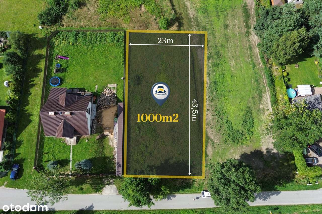 Siedlec I media I 1000m2 I asfalt I latarnia I blisko PKP-1