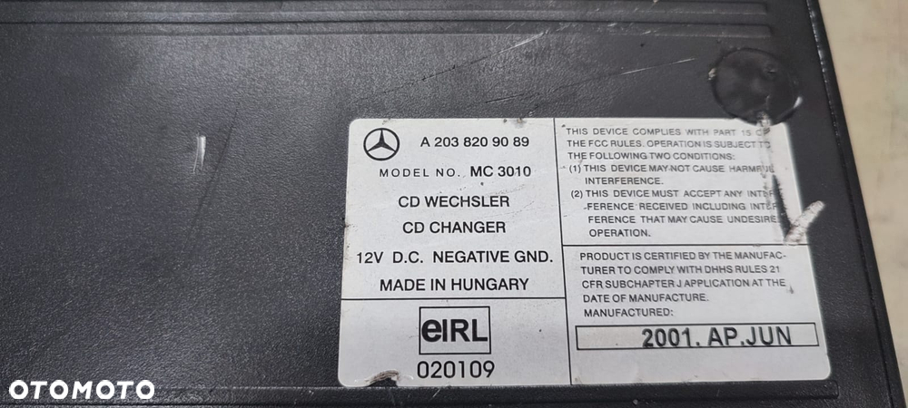 ZMIENIARKA CD MERCEDES W209 W211 W219 A2038209089 - 2