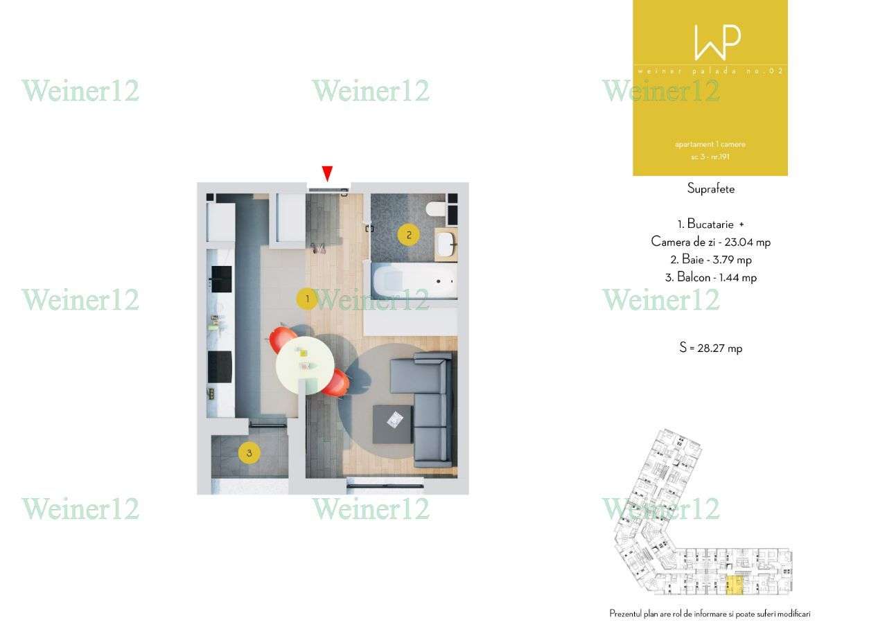 Garsoniera Militari Str Weiner Direct Dezvoltator VestGroup Stradal - Imagine principală: 3/14