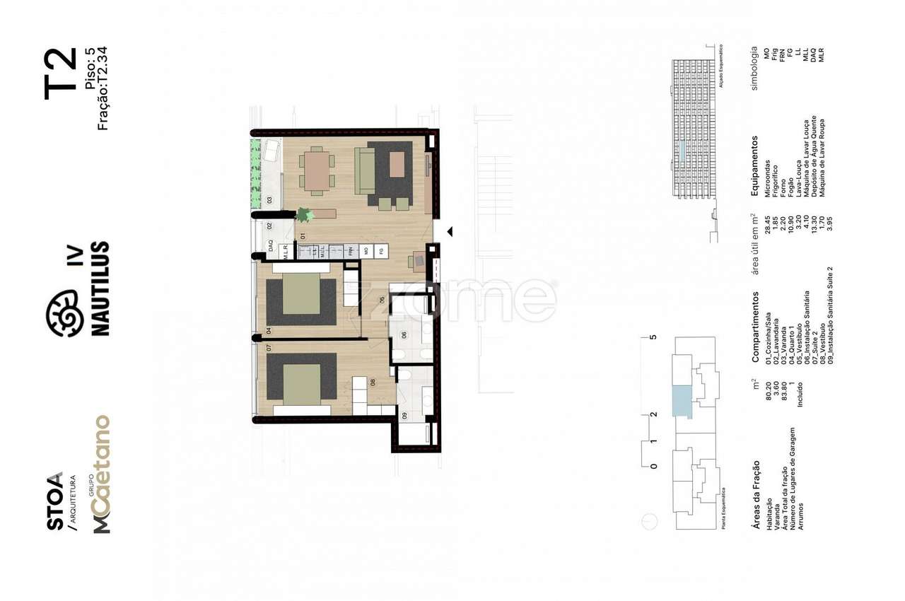 Apartamento T2 em Matosinhos Sul - Nautilus IV - Grande imagem: 3/53