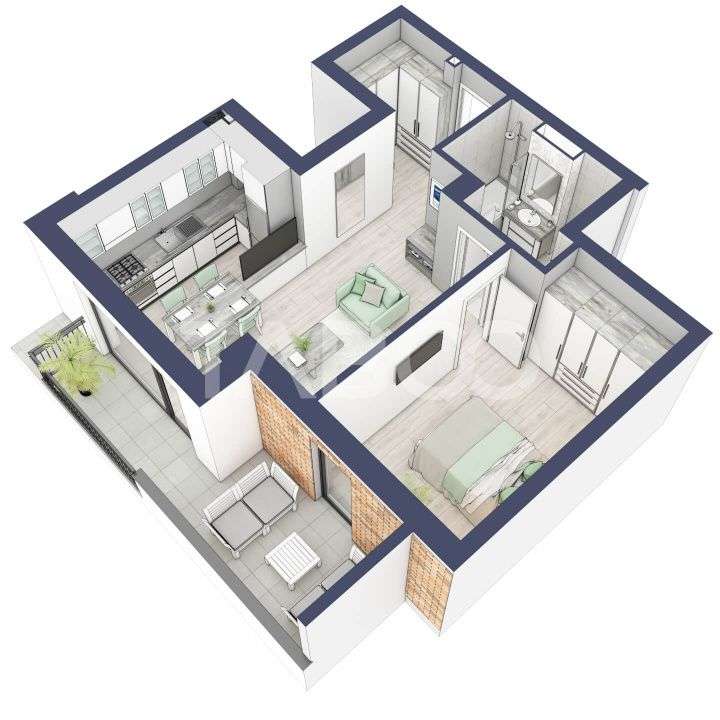 Apartament la parter cat un etaj 1 cu 47 mp utili 2 camere Turnisor - Imagine principală: 2/4