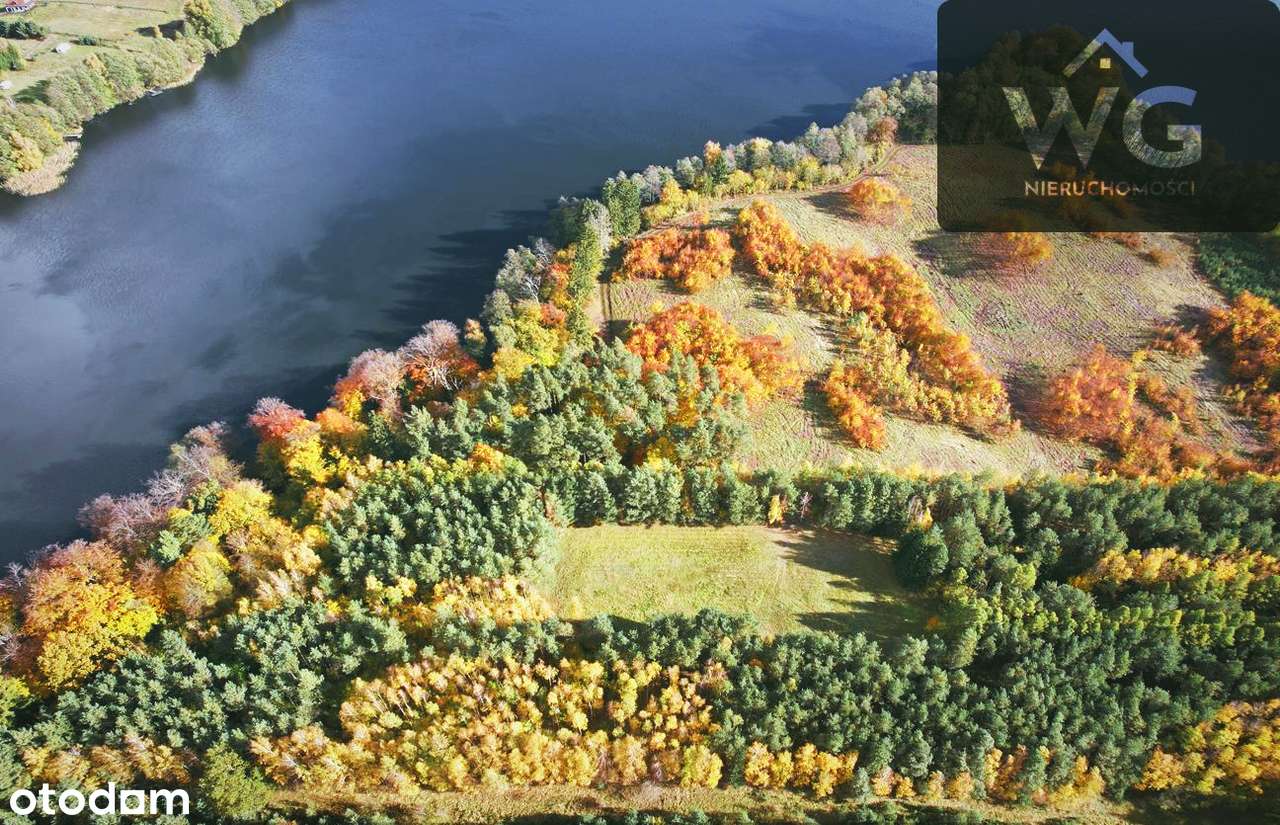 Wyjątkowa działka nad jeziorem – zjawiskowy widok, cisza i las!-4