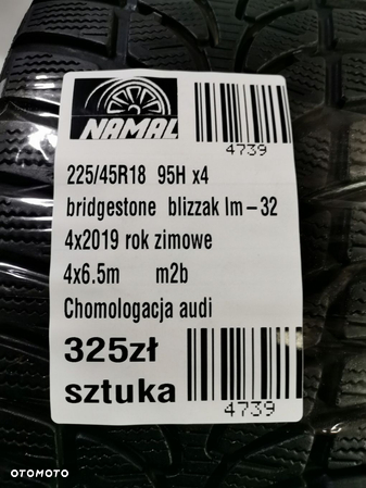 225/45R18 bridgestone 2019 opony zimowe 6,5mm 4739 - 7