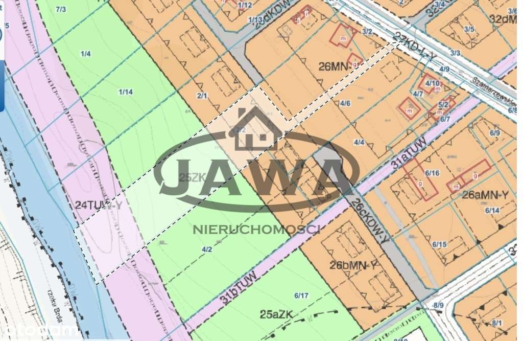 Działka budowlana z linią brzegową