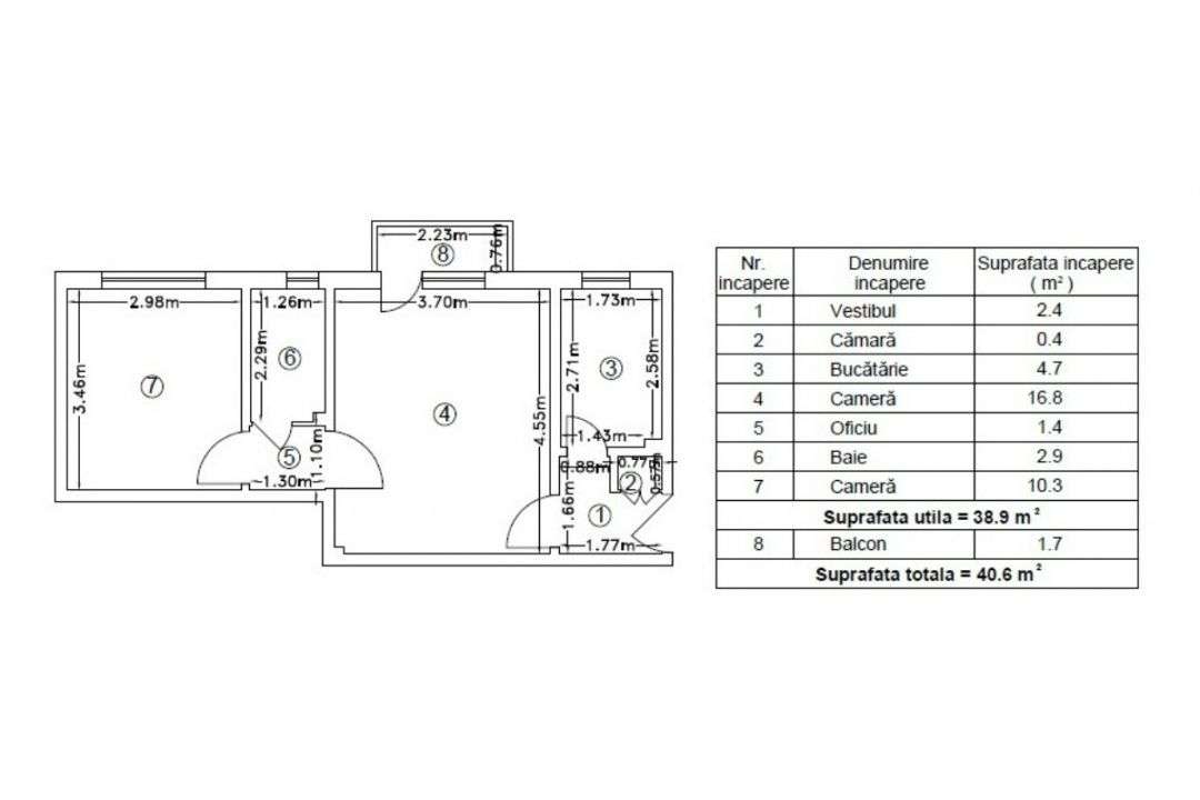 Unirii, Hanul lui Manuc, apartament 2 camere pentru investitie, 41 MP.-3