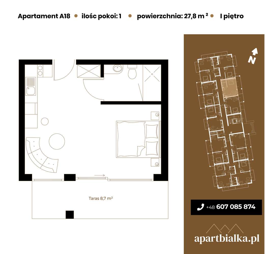 Aparthotel Białka Tatrzańska | 1-pok. | A18 - Pełny obrazek: 2/7