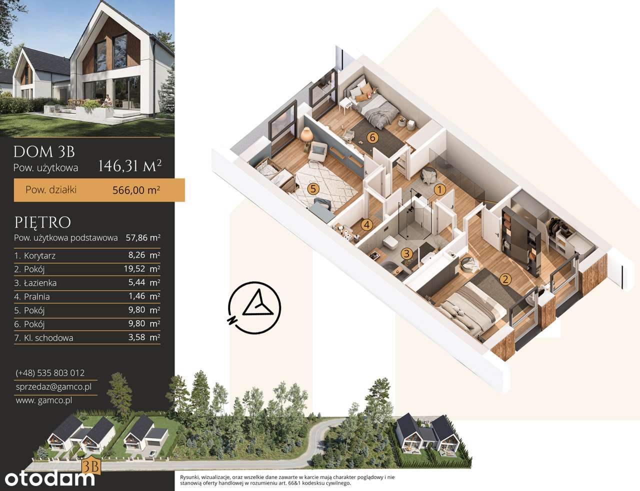 3B – Dom 146,31 m², Żelechów | Leśne Zacisze, garaż i ogród