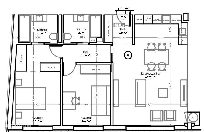 Apartamento T2 no Empreendimento São Félix Prime-10