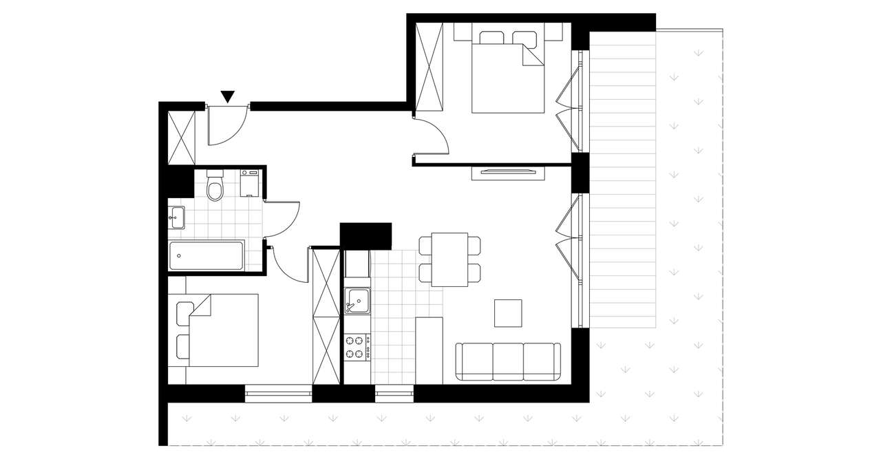 3-pokojowe mieszkanie 58m2 + ogródek Bezpośrednio - Pełny obrazek: 3/8