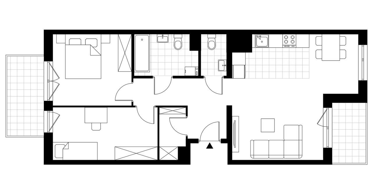 3-pokojowe mieszkanie 66m2 + 2 balkony - Pełny obrazek: 3/8