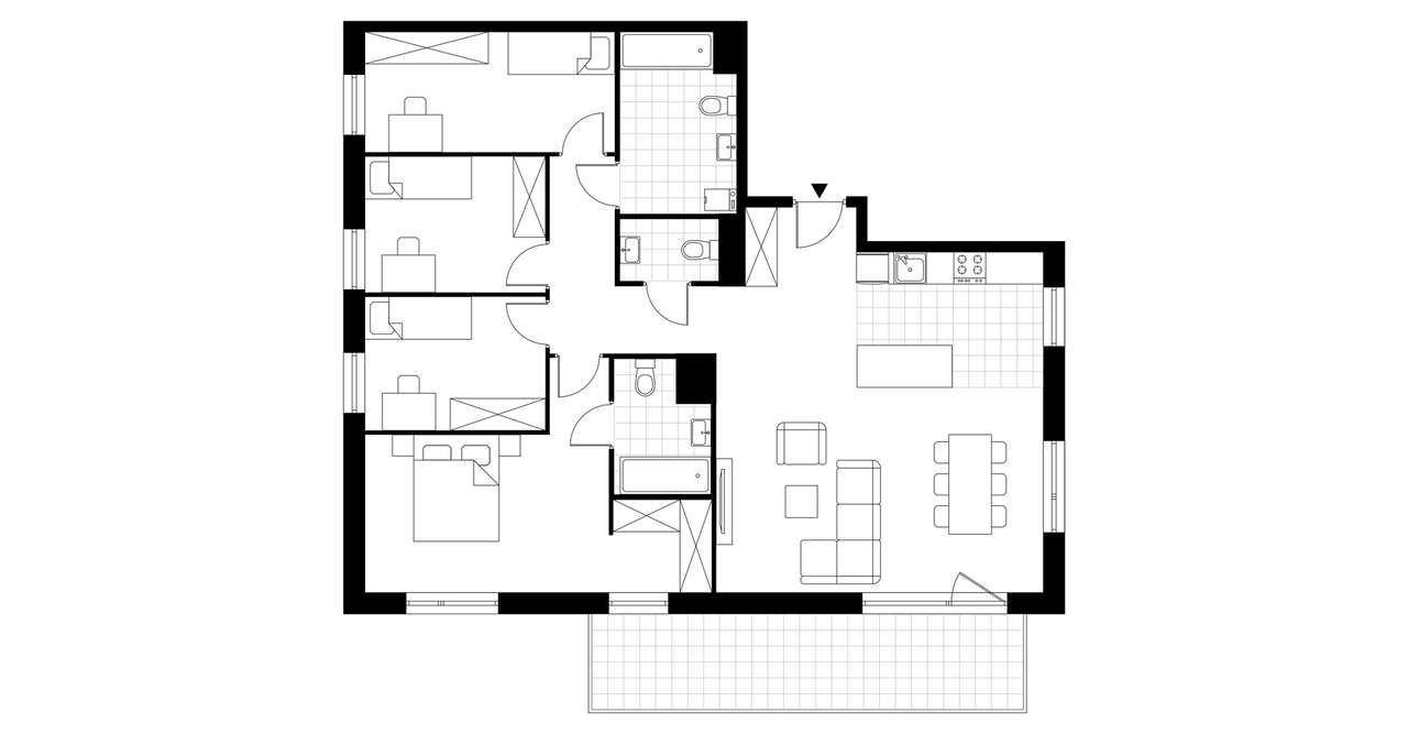5-pokojowe mieszkanie 109m2 + balkon - Pełny obrazek: 3/8