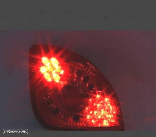 FAROLINS TRASEIROS LED PARA FORD FIESTA MK4 96-02 VERMELHO CROMADO - 3