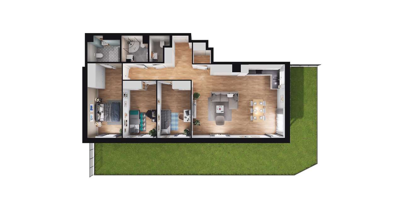 4-pokojowe mieszkanie 106m2 + ogródek Bezpośrednio - Pełny obrazek: 3/9