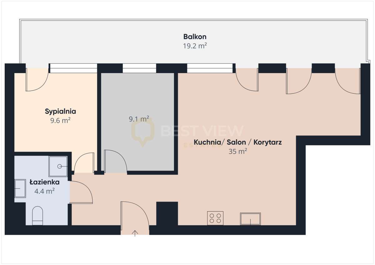 3 pokoje | duży taras | Powstańców | Ząbki - Pełny obrazek: 2/10
