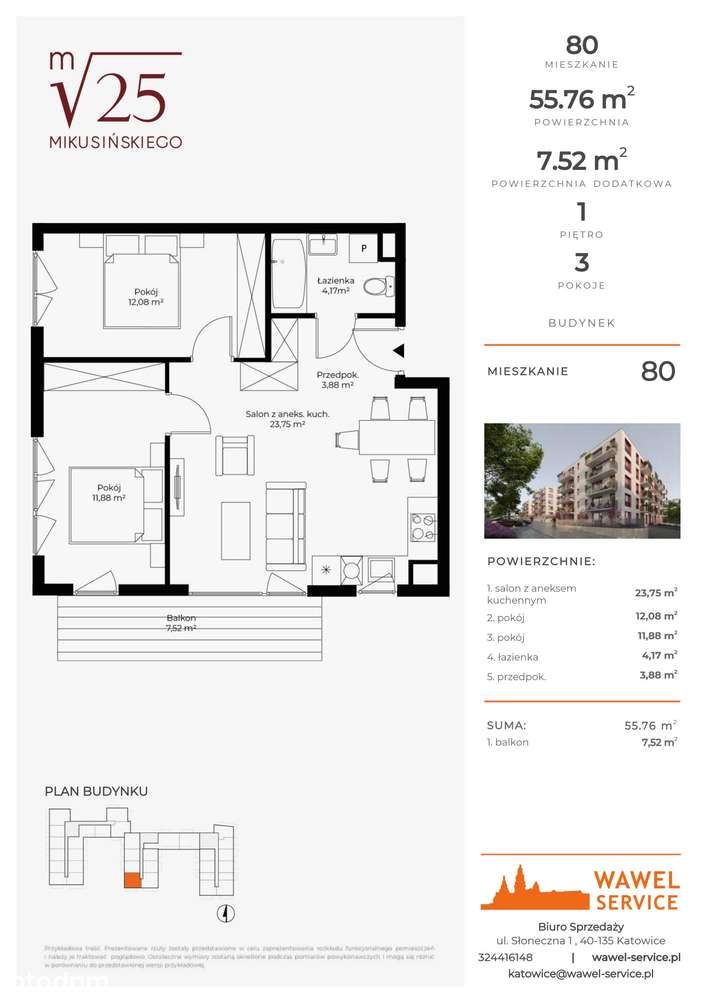 3-pokojowe mieszkanie 55m2 + balkon Bezpośrednio - Pełny obrazek: 2/9