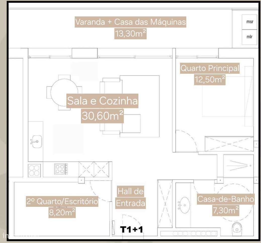 Oportunidade - T1+1 no Último Andar em Condomínio Privado - Grande imagem: 3/14