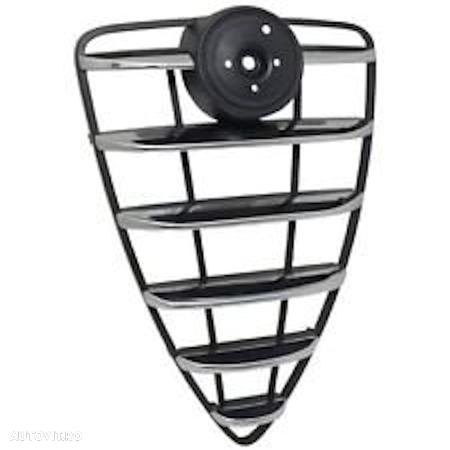 Grila radiator Alfa Romeo Mito (955), 07.2008-2013, parte montare Grilaj masca fata centrala, neagra cu ornament cromat, 142505-1, - 1