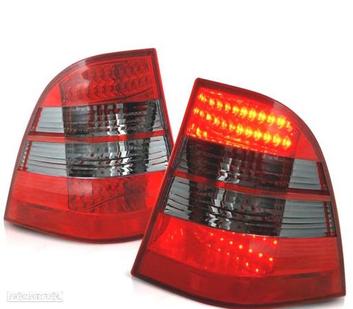 CONJUNTO DE FAROLINS LED PARA MERCEDES W163 ML CLASS M 98-05 VERMELHO FUMADO - 1