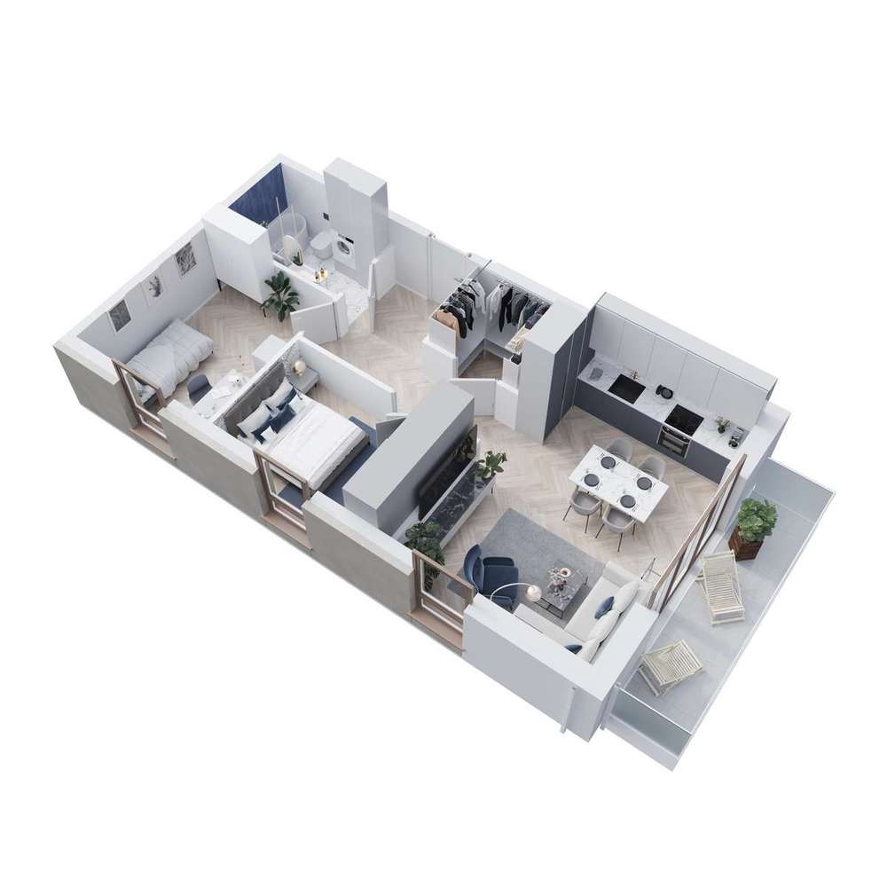 3-pokojowe mieszkanie 51,04 m2 + balkon - Pełny obrazek: 3/19