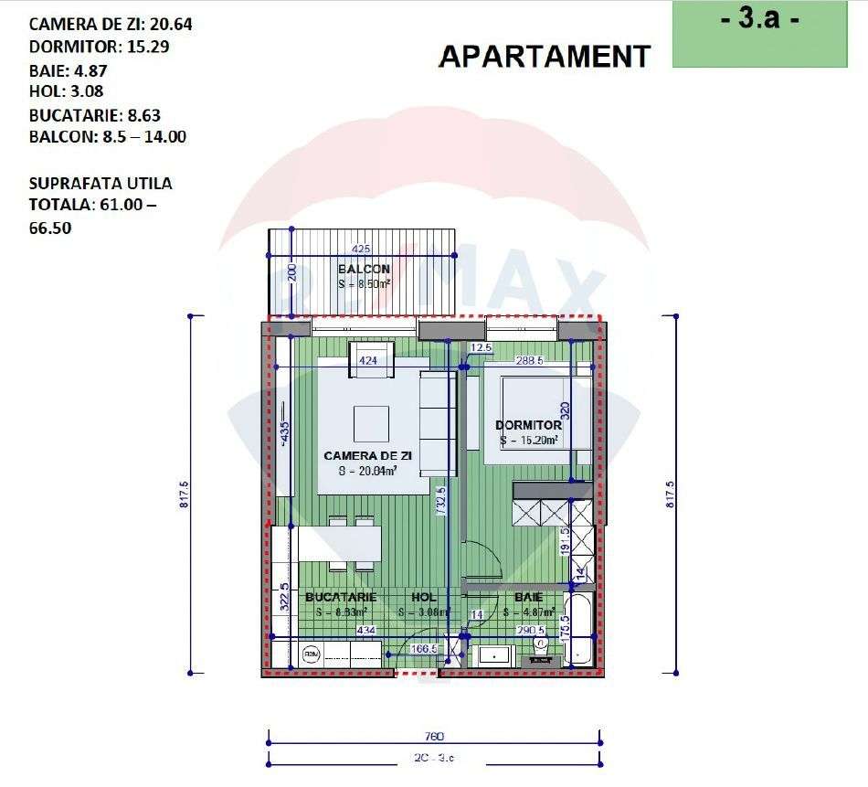 Apartament Premium cu 2 Camere cu terasa-5