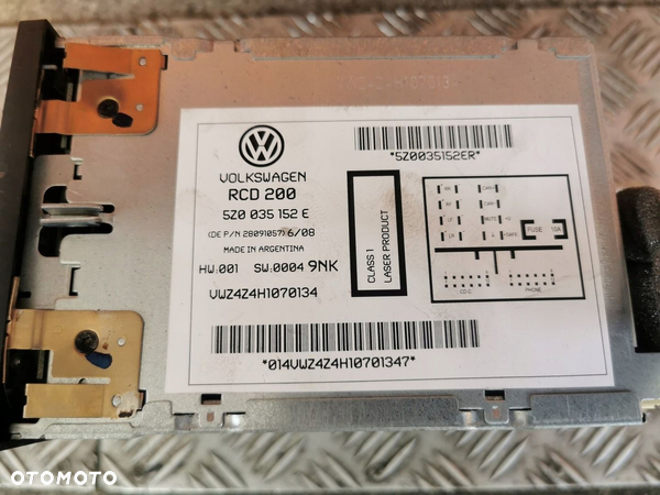 VW FOX OE RADIO CD RCD200 5Z0035152E - 4