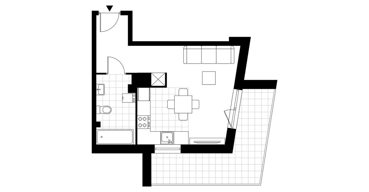 1-pokojowe mieszkanie 28m2 + balkon Bezpośrednio - Pełny obrazek: 4/7