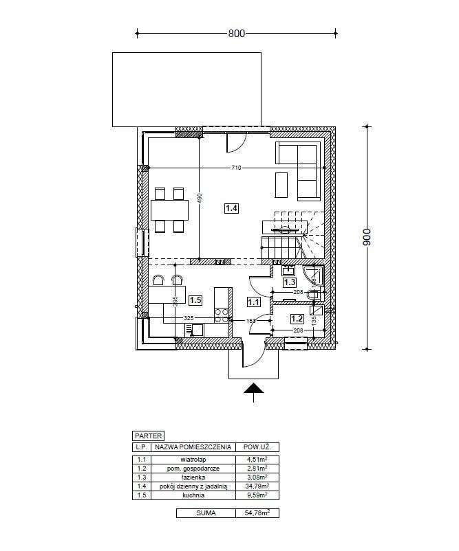 Dom jednorodzinny Liszki BEZPOŚREDNIO - Pełny obrazek: 5/6