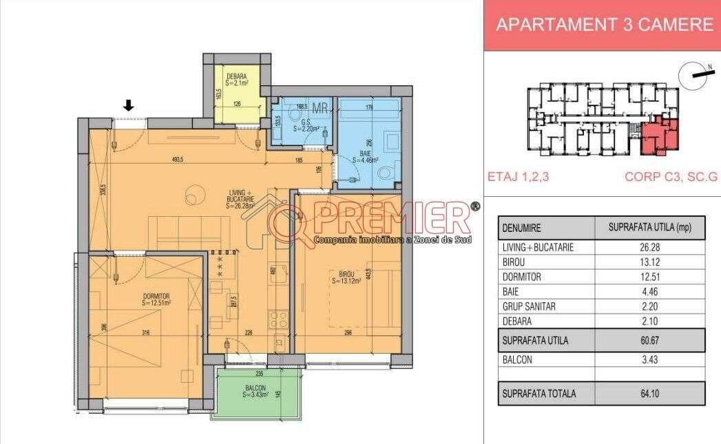 Popesti Leordeni - Primarie - 3 camere premium - Imagine principală: 2/6