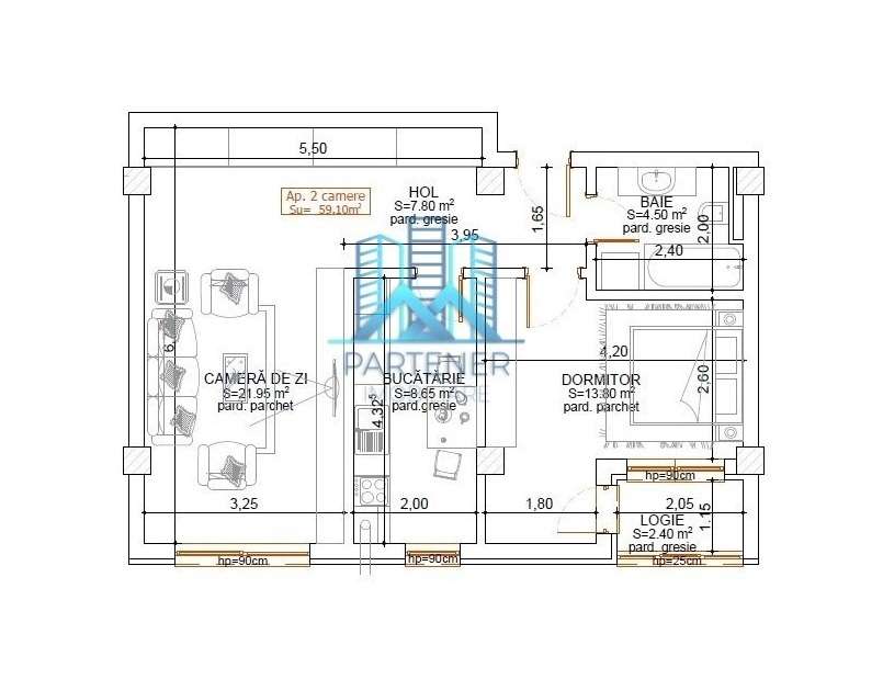 Comision 0%! Apart. 2 camere, decomandat, 59 mp, Valea Lupului+Parcare - Imagine principală: 2/10