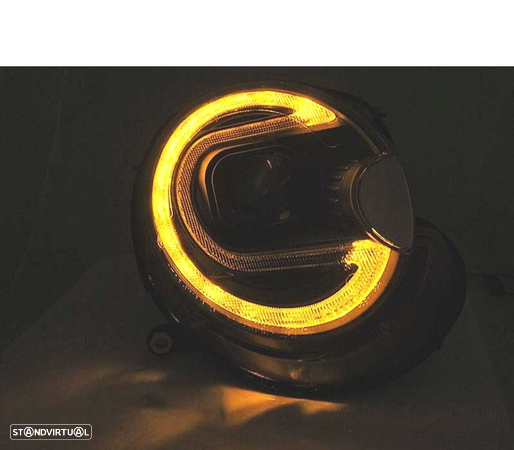 FARÓIS LED PARA MINI COOPER 06-14 PRETO - 3