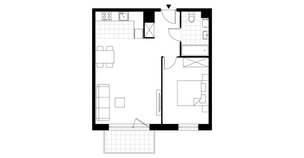 2-pokojowe mieszkanie 48 m² + balkon Bez Prowizji - Widok 4