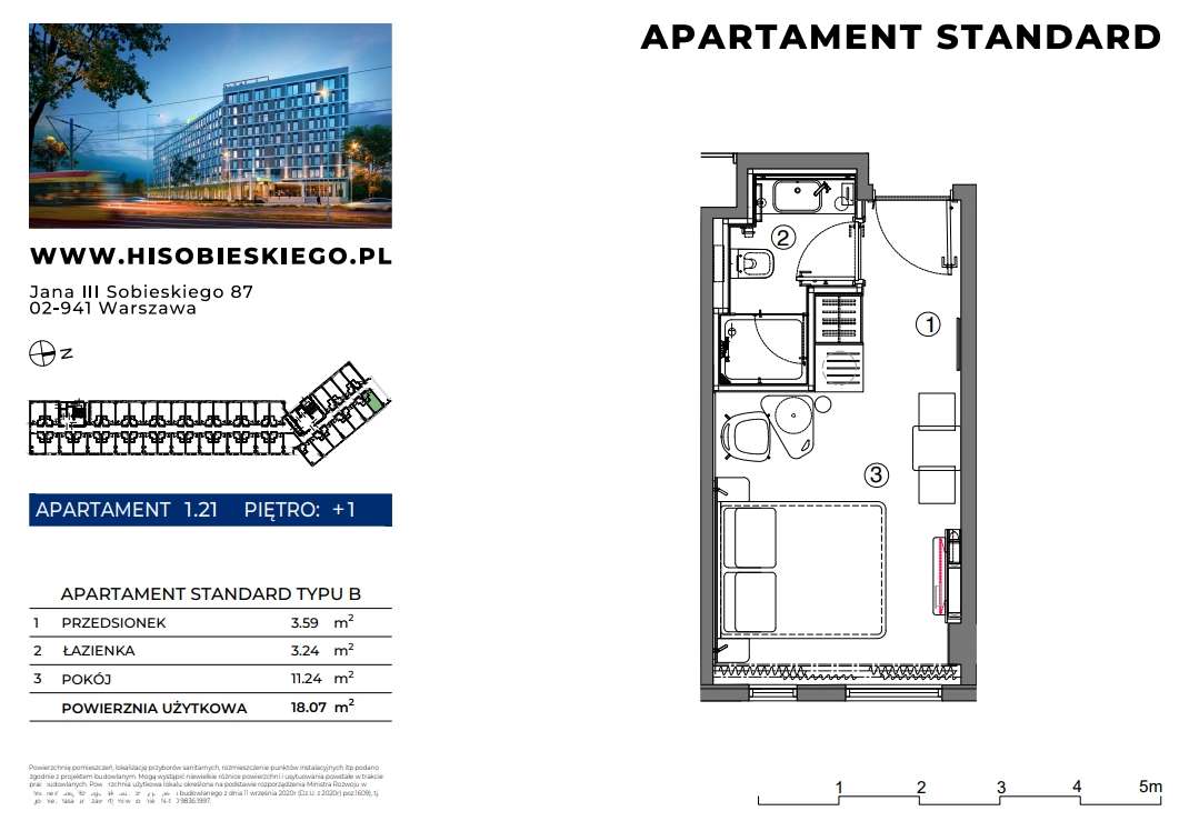 Apartament w Holiday Inn Express Sobieskiego - Pełny obrazek: 4/5