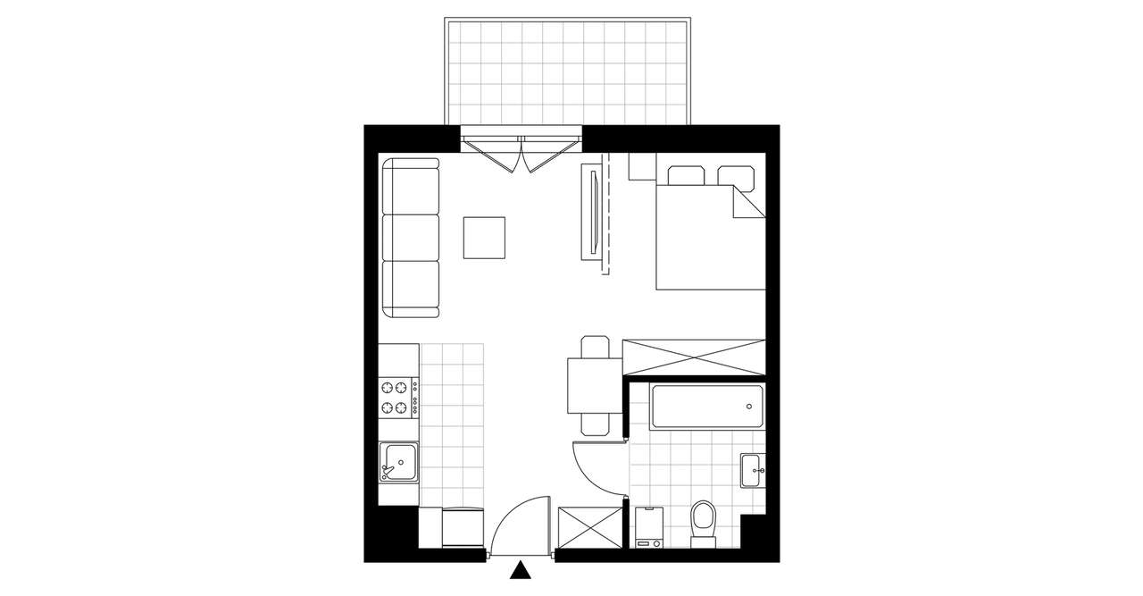 1-pokojowe mieszkanie 32m2 + balkon Bezpośrednio - Pełny obrazek: 3/8