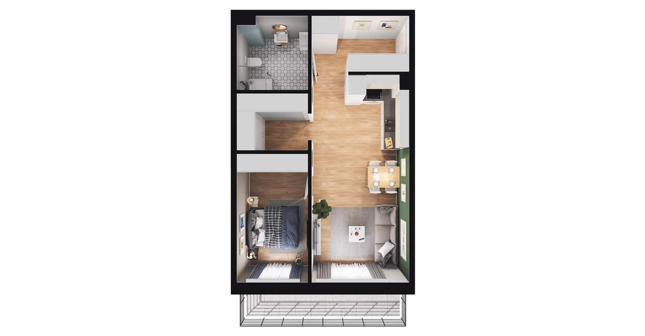 Ostoja Przylesie | mieszkanie 2-pok. | 1_1_10 - Pełny obrazek: 3/9