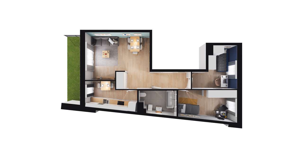 3-pokojowe mieszkanie 58m2 + taras Bez Prowizji - Pełny obrazek: 2/8