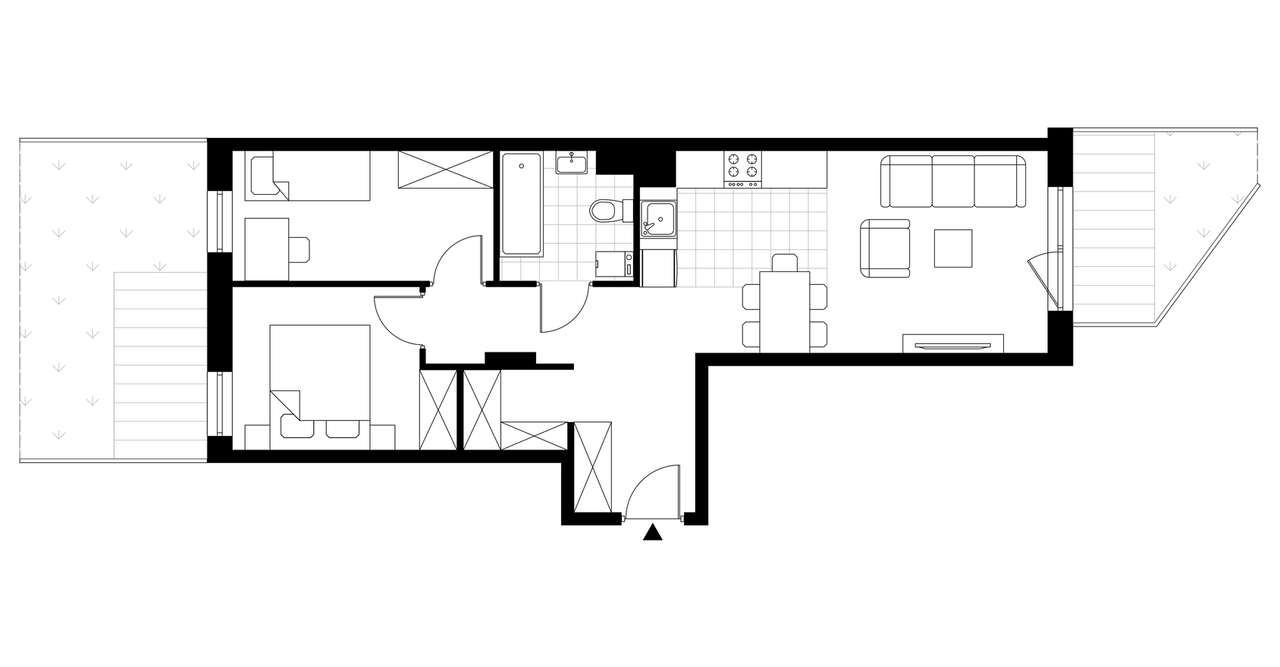 3-pokojowe mieszkanie 53m2 + 2 ogródki - Pełny obrazek: 3/8