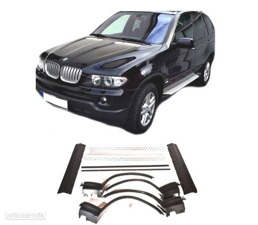 KIT DE ESTRIBOS EM ALUMINIO PULIDO PARA BMW X5 E53 1999-2007 - 2