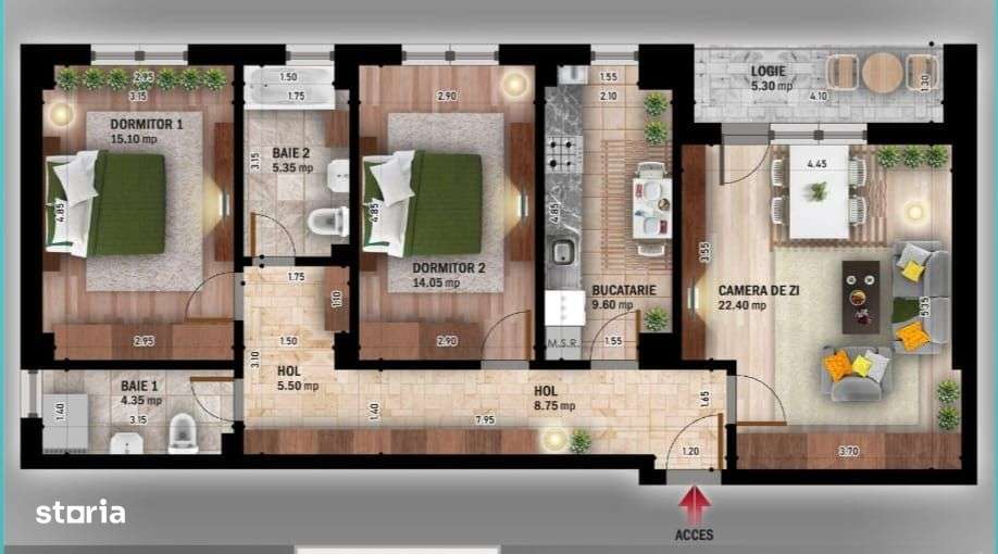 AP. 3CAM. SPATIOS (85MP) VATA BAZALTICA,TRIPAN / MUTARE IMEDIATA! - Imagine principală: 3/10