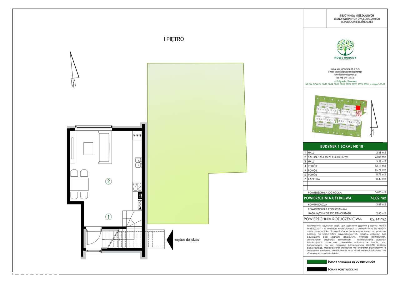4-pokojowe mieszkanie 76m2 + ogródek Bez Prowizji - Pełny obrazek: 2/7