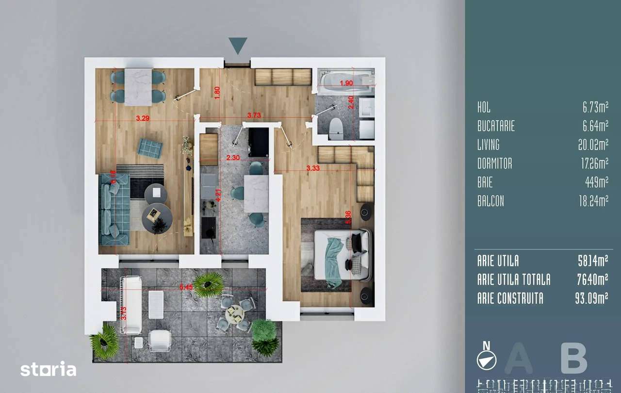 Apartament 2 Camere Rebreanu- Titan | Terasa  | Parcare | Oferta - Imagine principală: 4/12