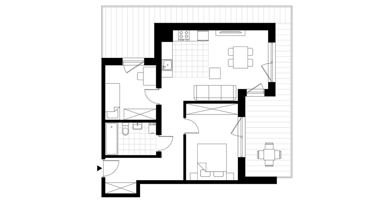 3-pokojowe mieszkanie 60m2 + loggia Bezpośrednio - Pełny obrazek: 3/8