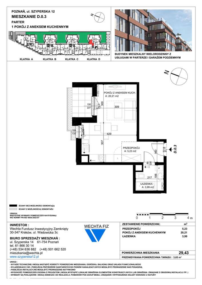 1-pokojowe mieszkanie 29m2 + taras Bez Pośredników - Pełny obrazek: 2/7