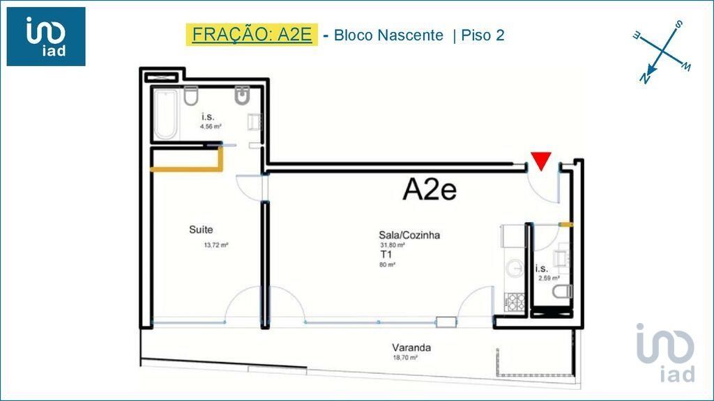 Apartamento T1 em Aveiro de 54,00 m2