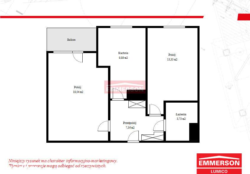 2 pokoje | Os. Oświecenia | osobna kuchnia tramwaj - Pełny obrazek: 1/9