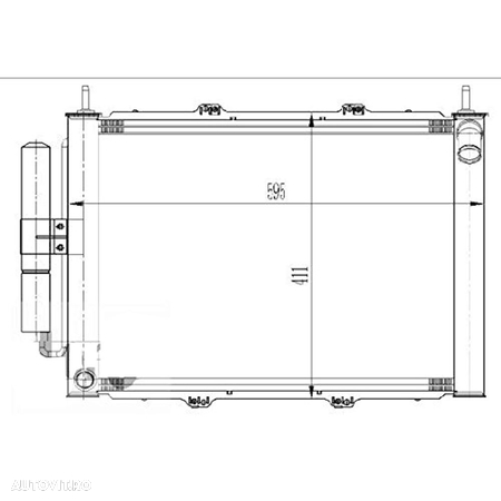 Radiator racire Renault Kangoo (Kc/Fc), 07.2001-2008 Motor 1,5 42/48/59kw; 1,6 60/70kw Diesel, tip climatizare cu AC, cutie Manuala, + condensor cu uscator, dimensiune 510x388x18+16mm, Full Aluminiu Brazed - 1