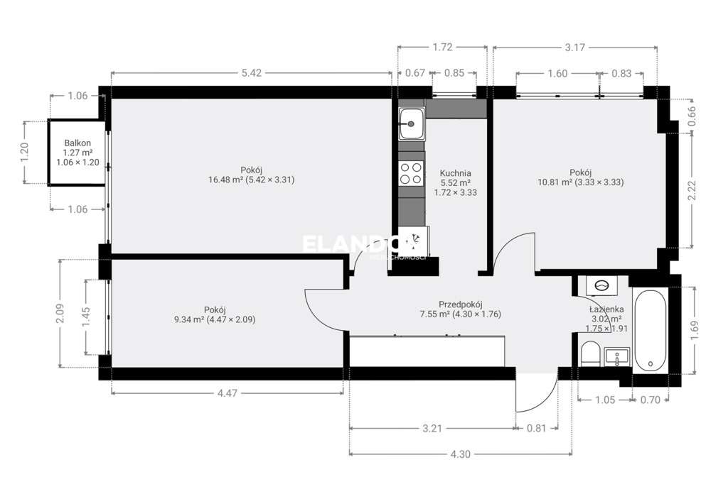 Saska Kępa, 54 m², 3 pokoje, balkon, po remoncie-13